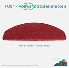 Lade das Bild in den Galerie-Viewer, Stufenmatten TUS® - Vorwerk ALEXIS | selbstklebend und treppengeeignet (Velours, tuftgemustert) in 18 Farben