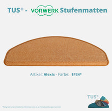 Lade das Bild in den Galerie-Viewer, Stufenmatten TUS® - Vorwerk ALEXIS | selbstklebend und treppengeeignet (Velours, tuftgemustert) in 18 Farben