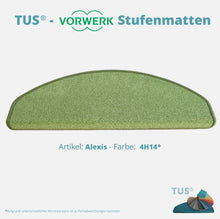 Lade das Bild in den Galerie-Viewer, Stufenmatten TUS® - Vorwerk ALEXIS | selbstklebend und treppengeeignet (Velours, tuftgemustert) in 18 Farben