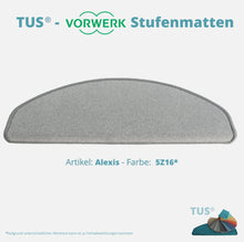 Lade das Bild in den Galerie-Viewer, Stufenmatten TUS® - Vorwerk ALEXIS | selbstklebend und treppengeeignet (Velours, tuftgemustert) in 18 Farben