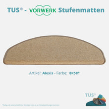 Lade das Bild in den Galerie-Viewer, Stufenmatten TUS® - Vorwerk ALEXIS | selbstklebend und treppengeeignet (Velours, tuftgemustert) in 18 Farben