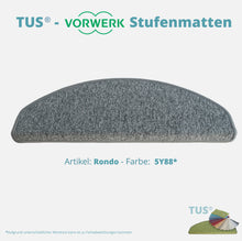 Lade das Bild in den Galerie-Viewer, Stufenmatten TUS® - Vorwerk RONDO | selbstklebend und treppengeeignet (Schlinge, meliert) in 15 Farben