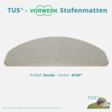 Lade das Bild in den Galerie-Viewer, Stufenmatten TUS® - Vorwerk RONDO | selbstklebend und treppengeeignet (Schlinge, meliert) in 15 Farben
