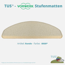 Lade das Bild in den Galerie-Viewer, Stufenmatten TUS® - Vorwerk RONDO | selbstklebend und treppengeeignet (Schlinge, meliert) in 15 Farben