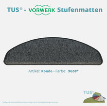 Lade das Bild in den Galerie-Viewer, Stufenmatten TUS® - Vorwerk RONDO | selbstklebend und treppengeeignet (Schlinge, meliert) in 15 Farben