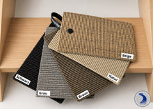 Lade das Bild in den Galerie-Viewer, Stufenmatte 100% SISAL in 5 Farben | selbstklebend formstabil mit o. ohne Trittschalldämmung | mit stabilem Winkelprofil
