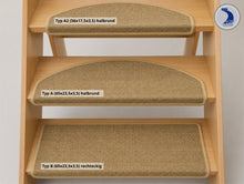 Lade das Bild in den Galerie-Viewer, Stufenmatte 100% SISAL in 5 Farben | selbstklebend formstabil mit o. ohne Trittschalldämmung | mit stabilem Winkelprofil
