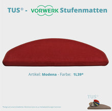 Lade das Bild in den Galerie-Viewer, Stufenmatten TUS® - Vorwerk MODENA | selbstklebend und treppengeeignet (Getufteter Velours, Uni) in 18 Farben
