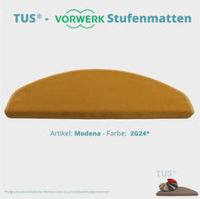 Lade das Bild in den Galerie-Viewer, Stufenmatten TUS® - Vorwerk MODENA | selbstklebend und treppengeeignet (Getufteter Velours, Uni) in 18 Farben
