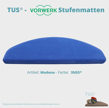 Lade das Bild in den Galerie-Viewer, Stufenmatten TUS® - Vorwerk MODENA | selbstklebend und treppengeeignet (Getufteter Velours, Uni) in 18 Farben
