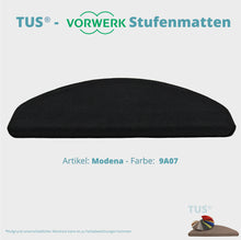 Lade das Bild in den Galerie-Viewer, Stufenmatten TUS® - Vorwerk MODENA | selbstklebend und treppengeeignet (Getufteter Velours, Uni) in 18 Farben

